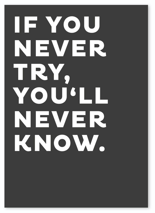 If you Never try, you‘ll Never know