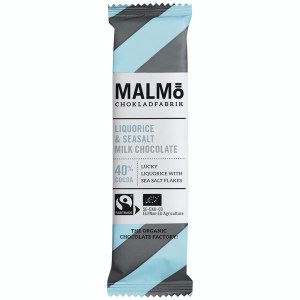 Malmö Organic Milk Chocolate Liquorice & Seasalt Mini Tafel